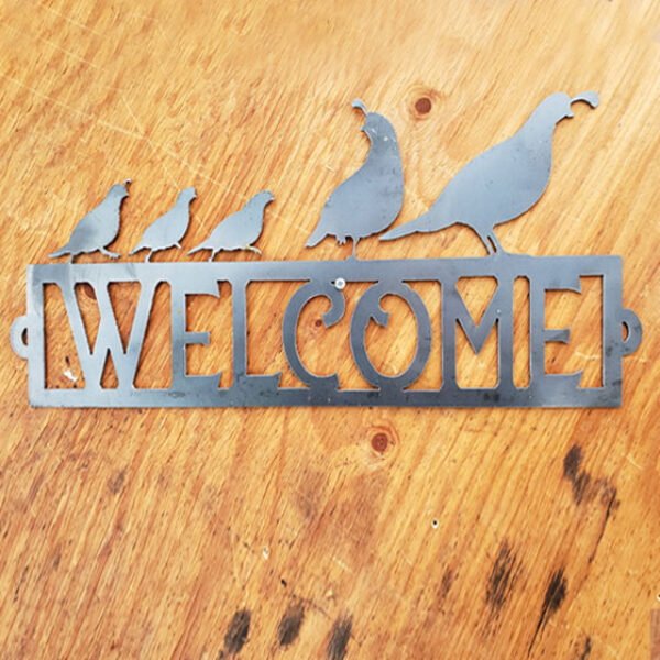 Quail Welcome Metal Sign - LMC