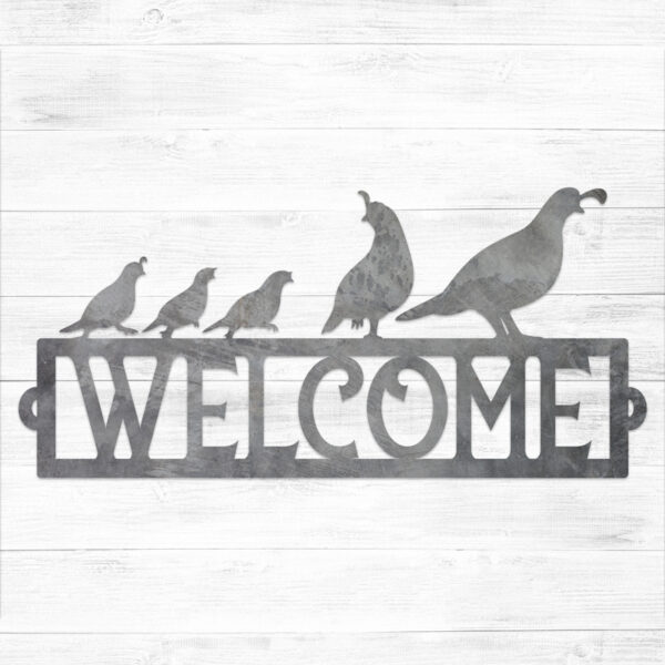 Quail Welcome Metal Sign