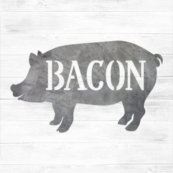 Pig Shaped Bacon Metal Sign - Leavenworth Metal Co.