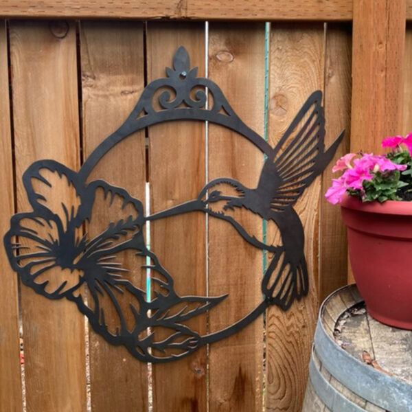 Metal hummingbird wall art from LMC.