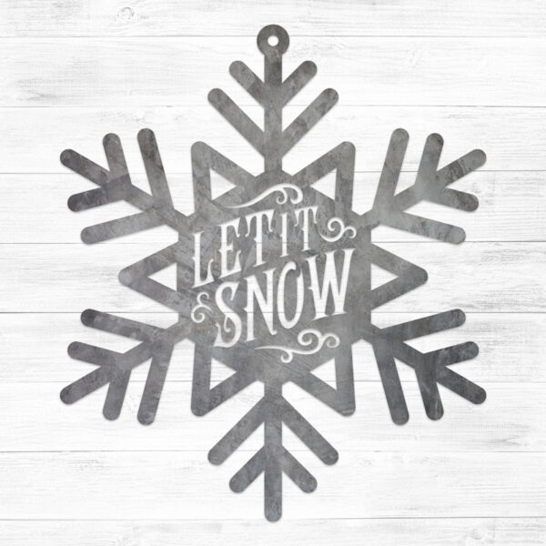 Let it Snow Metal Snowflake Ornament
