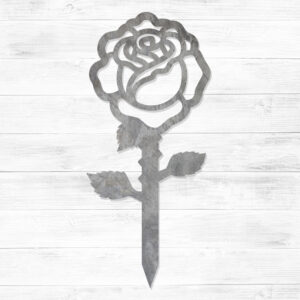 Metal Rose Yard Stake - Leavenworth Metal Co