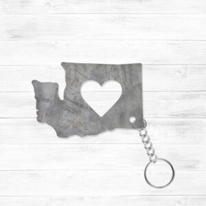 Washington State Love Keychain from Leavenworth Metal Co.